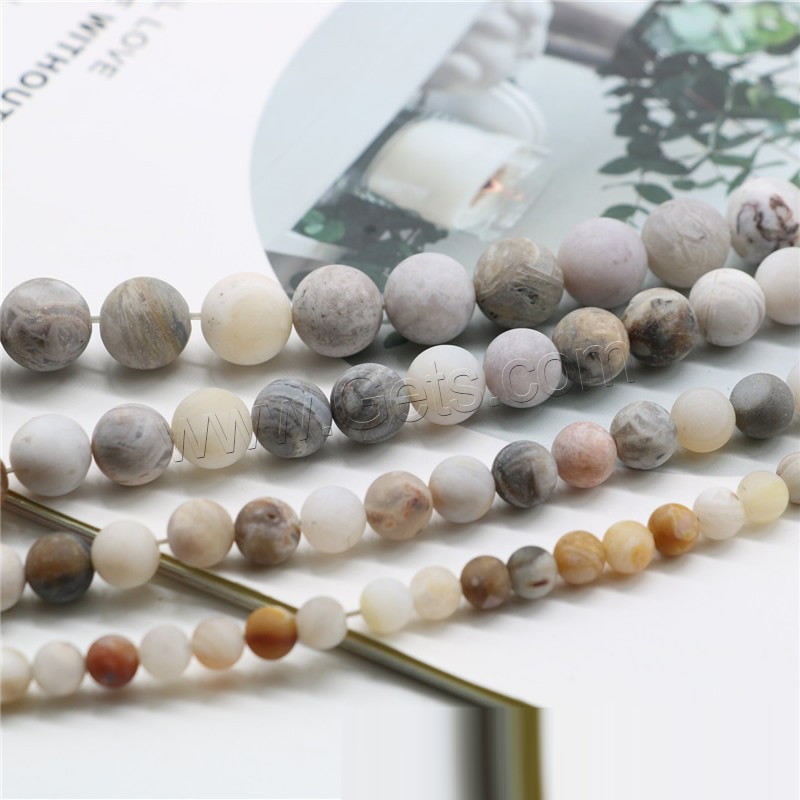 Bamboo Agate Beads, Round, different size for choice & frosted, more colors for choice, Hole:Approx 1mm, Sold By Strand
