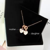 Zinc Alloy Necklace, with Brass, Heart, plated, Korean style & for woman, rose gold color, 450mm 