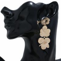 Zinc Alloy Drop Earring, Flower, plated, fashion jewelry & for woman, golden 