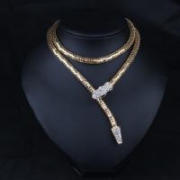 Zinc Alloy Sweater Chain Necklace, plated, fashion jewelry & for woman & with rhinestone 850mm 