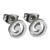 Stainless Steel Stud Earring, stainless steel post pin, Flat Round, Stainless Steel Ear Nut, original color 