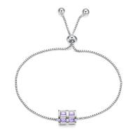 Cubic Zirconia Micro Pave Brass Bracelet, platinum plated, box chain & micro pave cubic zirconia & for woman, 11mm, 1.3mm Approx 9.4 Inch 