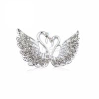 Mobile Phone DIY Decoration, Zinc Alloy, Swan, silver color plated, with rhinestone 