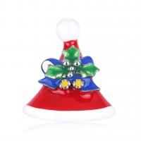 Zinc Alloy Brooch, with enamel, Christmas Hat, plated, for woman 