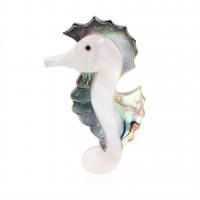 Shell Brooch, Zinc Alloy, with Shell, Seahorse, plated, for woman 