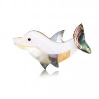 Shell Brooch, Zinc Alloy, with Shell, Dolphin, plated, fashion jewelry & for woman 