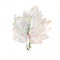 Shell Brooch, Zinc Alloy, with Shell, Leaf, plated, fashion jewelry & for woman 