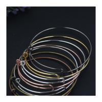 Bracelets manchette de fer , Placage, Réglable & pour femme, plus de couleurs à choisir, bangle inner diameter 65mm, wire diameter 1.5mm, Vendu par PC