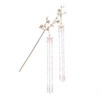 Hair Stick, Zinc Alloy, with ABS Plastic Pearl, plated, vintage & for woman 