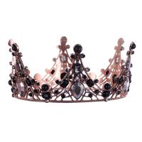 Bridal Tiaras, Zinc Alloy, antique copper color plated, for woman & with rhinestone, black 