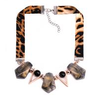 Resin Necklace, with Ribbon, plated, fashion jewelry & for woman 