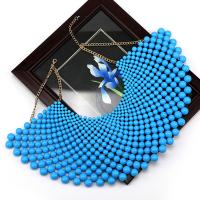 Plastic Pearl Collar Necklace, with Zinc Alloy, plated, fashion jewelry & for woman 