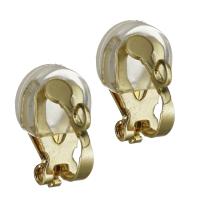 Brass Clip On Earring Finding, with Silicone, gold color plated, DIY Approx 2mm 