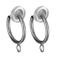 Brass Lever Back Earring Component, with Silicone, silver color plated, DIY & with loop Approx 2.5mm 