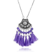 Zinc Alloy Sweater Chain Necklace, with Caddice, Tassel, plated, folk style & for woman 