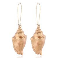 Zinc Alloy Drop Earring, Conch, gold color plated, fashion jewelry & for woman 