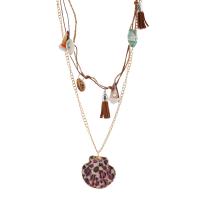 Shell Zinc Alloy Necklace, with Cotton Cord & Shell, plated, for woman 45mm Approx 28 Inch 