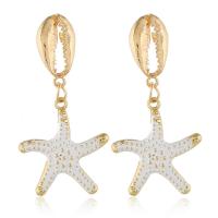 Enamel Zinc Alloy Drop Earring, Starfish, plated, fashion jewelry & for woman 