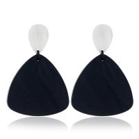 Acrylic Drop Earring, plated, fashion jewelry & for woman, white and black 