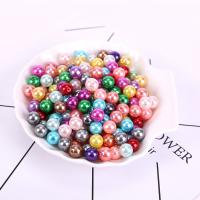 ABS Plastic Pearl Beads, Round, plated mixed colors 