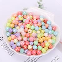Acrylic Jewelry Beads, Round, plated mixed colors 