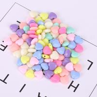Acryl Schmuck Perlen, Herz, plattiert, Modeschmuck & DIY, gemischte Farben, 12mm, 500G/Tasche, verkauft von Tasche