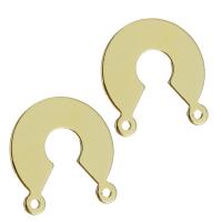 Brass Earring Stud Component, gold color plated, DIY & with loop 0.8mm 