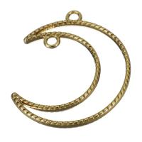 Zinc Alloy Jewelry Pendants, Moon, gold color plated, double-hole Approx 3mm 