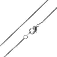 Collar en Cadena de Latón, metal, chapado en color de plata, unisexo & cadena de la serpiente, 1.5mm, longitud:aproximado 27.5 Inch, Vendido por Sarta