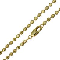 Латунь цепи ожерелье, плакирован золотом, Высокое качество и никогда не выцветает & Мужская & мяч цепь, 3mm, длина:Приблизительно 23.5 дюймовый, продается Strand