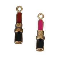 Zinc Alloy Enamel Pendants, Lipstick, rose gold color plated Approx 1.5mm 