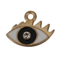 Zinc Alloy Enamel Pendants, Eye, rose gold color plated, with rhinestone Approx 1.5mm 