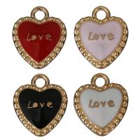 Zinc Alloy Heart Pendants, rose gold color plated, enamel Approx 2.5mm 