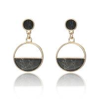 Zinc Alloy Drop Earring, with Synthetic Turquoise, gold color plated, for woman & hollow 