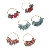 Zinc Alloy Hoop Earring, with Cloth, gold color plated, Korean style & for woman 