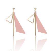Zinc Alloy Drop Earring, Triangle, gold color plated, Korean style & for woman 