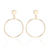 Zinc Alloy Drop Earring, Donut, gold color plated, fashion jewelry & for woman 