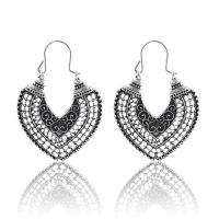 Zinc Alloy Drop Earring, antique silver color plated, for woman & hollow 