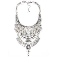 Rhinestone Zinc Alloy Necklace, with 8cm extender chain, plated, for woman & with rhinestone Approx 17.72 Inch 