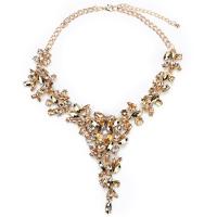 Rhinestone Zinc Alloy Necklace, with 7cm extender chain, plated, for woman & with rhinestone Approx 16.93 Inch 
