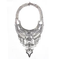 Rhinestone Zinc Alloy Necklace, with 7cm extender chain, plated, vintage & for woman & with rhinestone Approx 16.54 Inch 