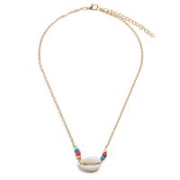 Shell Zinc Alloy Necklace, with Seedbead & Shell, plated, folk style & for woman 23mm Approx 16 Inch 