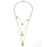 Shell Zinc Alloy Necklace, with Shell, plated, three layers & for woman 20mm,15mm Approx 24 Inch 