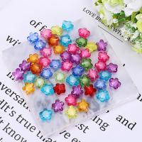 collier en perle acrylique , fleur, Placage, normes différentes pour le choix & perle dans une perle, couleurs mélangées Vendu par sac