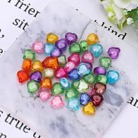 collier en perle acrylique , coeur, Placage, normes différentes pour le choix & perle dans une perle, couleurs mélangées Vendu par sac