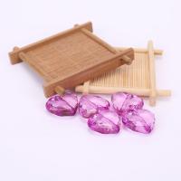Acrylic Jewelry Beads, Heart, plated, fashion jewelry & DIY, purple, 24*28*11mm  