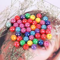 Polystyrol Perle, plattiert, DIY & facettierte, gemischte Farben, 8mm, 500G/Tasche, verkauft von Tasche