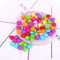 Acrylic Jewelry Beads, Heart, plated, mixed colors, 11mm  