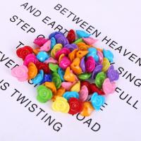 Acryl Schmuck Perlen, Blume, plattiert, gemischte Farben, 14mm, 500G/Tasche, verkauft von Tasche