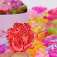 Acrylic Jewelry Pendant, Flower, plated, fashion jewelry & DIY, mixed colors, 15*28mm 